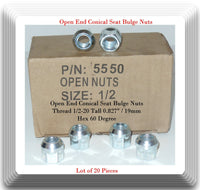 20 Pieces Lug Nut Open End Bulge 1/2-20 Tall 0.827 13/16 HEX