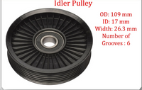 2 Pc Belt Tensioner Assy & Idler Pulley Fits: Aveo 04-08 Wave Swift+ 2004 w/o AC