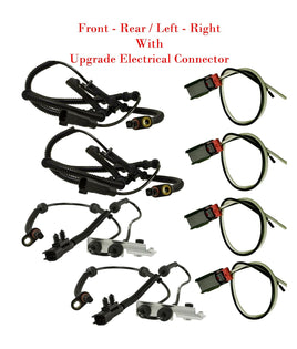 4 ABS Wheel Speed Sensor & Upgrade Connector Front Rear L/R Fits Chrysler Dodge