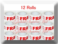 12 Rolls 2" x 110 yds Fragile Seal Packing Tape IF SEAL IS BROKEN 