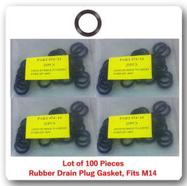 LOT 100 DP7414 RUBBER OIL DRAIN PLUG CRUSH WASHERS GASKETS 14MM Fits: Ford &