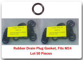 LOT 50 DP7414 RUBBER OIL DRAIN PLUG CRUSH WASHERS GASKETS 14MM