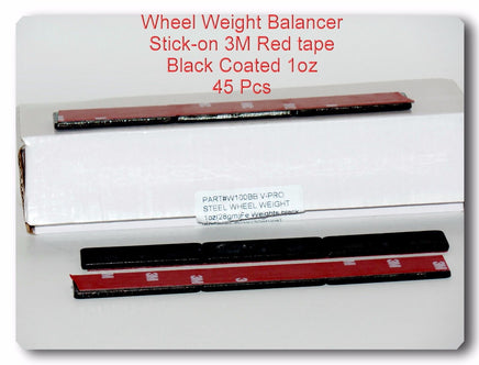 45 Pcs Stick on Self Adhesive Wheel Weight Balance 1oz Black Coated Red TAPE