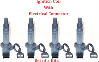 Set of 4 Ignition Coil W/Connector Fits: Chevrolet Pontiac Toyota 1999-2008 1.8L