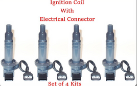 Set of 4 Ignition Coil W/Connector Fits: Chevrolet Pontiac Toyota 1999-2008 1.8L