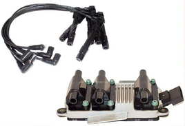 Set of Ignition Coil & Spark Plug wire set Fits : Audi A4 A6 VW Passat V6 2.8L 