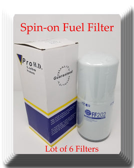 6 X Fuel Filter FF202 FitS: Euclid Komatsu Kenworth Mack White Cummins Engines