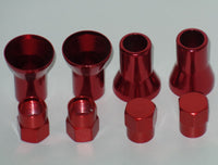 4 Kits TR 413C Red Color cover Snap-In Tire Valve Stems Short Black Rubber