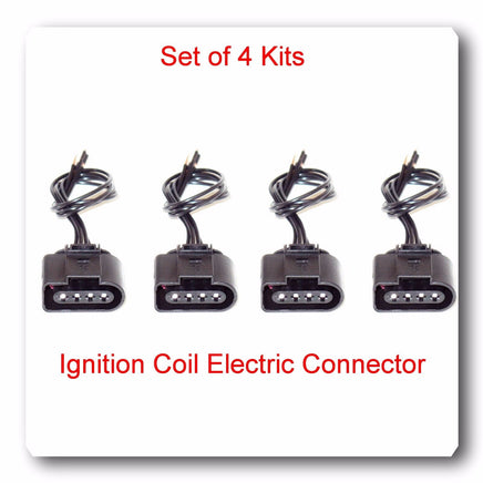 Set 4 Ignition Coil Electric Connector Repair Kit Harness Audi VW Jetta Passat 