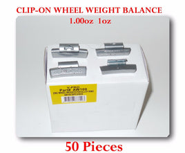lot of '50' ZN CLIP-ON Wheel Weight Balance 1.00oz 1oz AWZ100 oz Zing Led Free