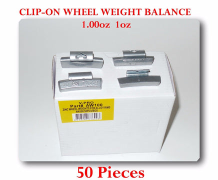 lot of '50' ZN CLIP-ON Wheel Weight Balance 1.00oz 1oz AWZ100 oz Zing Led Free