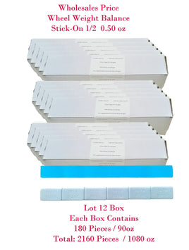 12 Box Stick On Wheel Weight Balance 0.50 oz 1/2oz 14g Total 2160 Pcs . 1080 oz