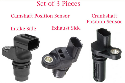 3 Pcs Camshaft/Crankshaft Position Sensor W/Connectors Fits:Honda CR-V 2007-2009