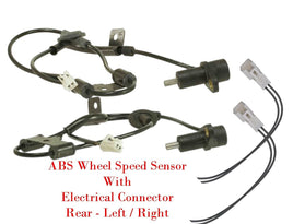 2 x ABS Wheel Speed Sensor + Connector Rear L/R Fits Hyundai Tiburon 2003-2005