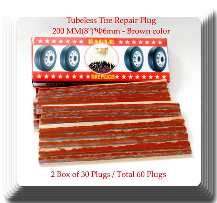 2 Boxes of 30 Trucks Seals Tire Repair Plugs Self VulCanIzing Tubeless 8" x 1/4"