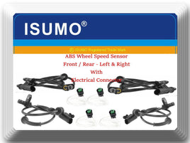 4 ABS Speed Sensor  Front Rear L & R W/Connectors Fits: Tiida Versa 2007-2014