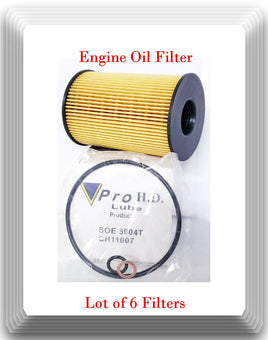 6 X Engine Oil Filter SOE5904 Fits Series 5 6 7 8 Alpina M X V8 4.4L 2008-2025
