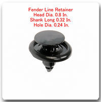 100 Pcs Fender Line Retainer Fits: Lexus & Toyota Part# 90467-07166