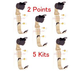 (5 Kits ) Universal Strap Retractable Car Trucks Seat Belt Beige 2 Point