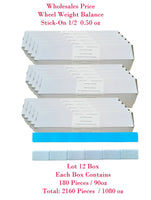 12 Box Stick On Wheel Weight Balance 0.50 oz 1/2oz 14g Total 2160 Pcs . 1080 oz