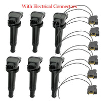 6 x Ignition Coil & 6 Connectors Fits: Entourage Santa Fe Magentis Optima Rondo