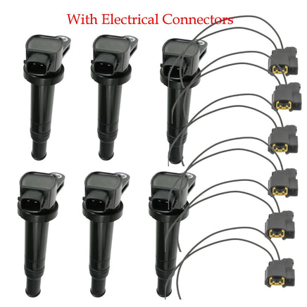 6 x Ignition Coil & 6 Connectors Fits: Entourage Santa Fe Magentis Optima Rondo