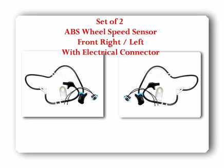 Set 2 ABS Wheel Speed Sensor W/ Connector Front-Right & Left Fits: Chevrolet GMC