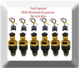 6 Pices Fuel Injector 0280150714 W/ Connectors Fits: BMW 535 635CSI 735 L6 L7