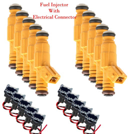 10x Fuel Injector +Connector Fits Ford Lincoln Mercury V8 V10 W/Fedral Emissions