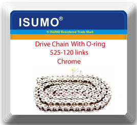 With O-Ring Drive Chain Chrome 525-120 ATV Motorcycle 525 Pitch 120 Links 