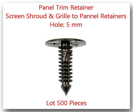 500 Pcs Screen Shrourd & Grille to Panel Retainers Hole:5mm Fits: GM & Universal