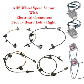 4x ABS Wheel Speed Sensor + Connectors  Front Rear L/R Fits Crosstrek 1Forester