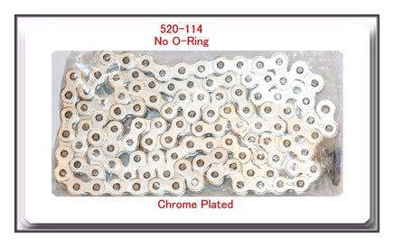 Non O-Ring Drive Chain Chrome Plated 520 x114  Links Fits: Honda Kawasaki Suzuki