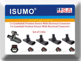 Set 5Kits Camshaft /Crankshaft position Sensor W/Connector Fits:GM Vehicles Saab
