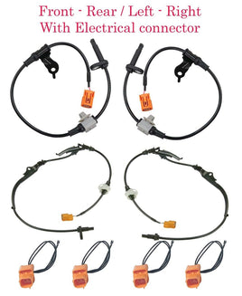 4 ABS Wheel Speed Sensor & Connectors Front-Rear L/R Fits: Acura TSX 2.4L 04-08