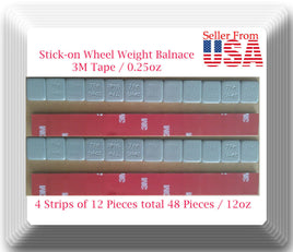 48 Pcs Stick on Self Adhesive Wheel Weights 1/4 0.25 OZ TOTAL 12 OZ RED  TAPE