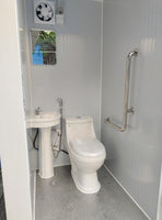 Dual Stall Portable Restroom Outdoor Mobile Toilet 2 Sink Bathroom & Accessories