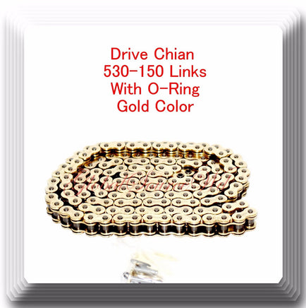 With O-Ring Drive Chain Gold Color Pitch 530x150 Links For Honda Kawasaki Suzuki