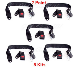 (5 Kits ) Adjustable Universal Car Truck 2 Point Seat Belt