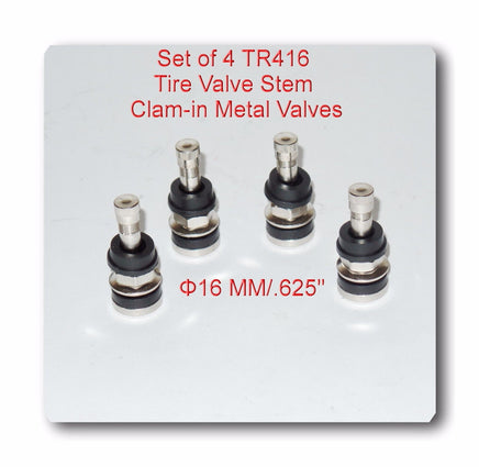 4 KITS TR416 TIRE VALVE STEMS FITS: .453" & .625" RIM VALVE HOLES LONG 1 1/2"