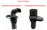 2 Pcs Camshaft & Crankshaft position Sensor Fits:  Cube NV200 Sentra Versa Tiida