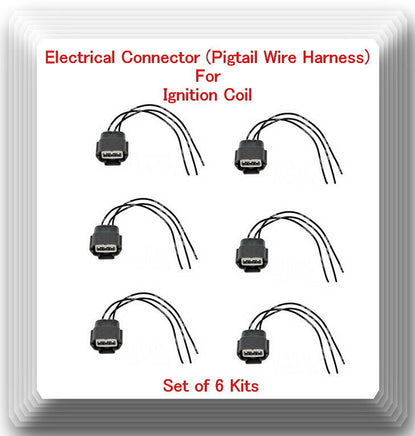 6 Kits Electrical Connector of Ignition Coil For UF-349 Fits: Infiniti Nissan