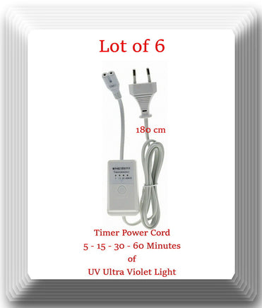 6 x Power Cord 5 sec Delay,Timer 5-15-30-60 Minutes T Model UV Ultraviolet Light