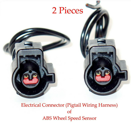 2 x ABS Wheel Speed Sensor w/Connectors Front L/R Ford Lincoln Mazda RWD