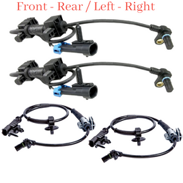 4 X ABS Wheel Speed Sensor Front+Rear ALS1465 ALS1464 For:Cadillac Chevrolet GMC