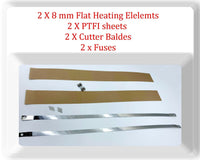 2 Kits12"/300mm Width 8 mm Flat Heating Element /PTFI sheets/Cutter Blades/Fuses