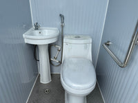 Dual Stall Portable Restroom Outdoor Mobile Toilet 2 Sink Bathroom & Accessories