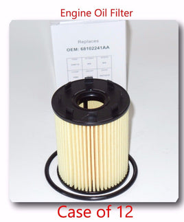 Case of 12 Engine Oil Filter 68102241AA Fits: Fiat 500 Dodge Dart Jeep Renegade 