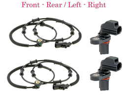 4 ABS Wheel Speed Sensor & Connector Front Rear L/R For RAM4500 RAM5500 08-12