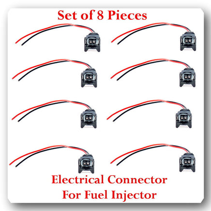 Set of 8 Kit Electrical Connector for Fuel Injector Fits: Ford Lincoln Mercury